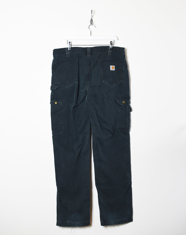 Black Carhartt Double Knee Carpenter Cargo Jeans - W38 L34