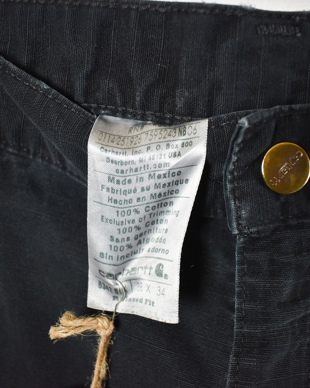 Black Carhartt Double Knee Carpenter Cargo Jeans - W38 L34