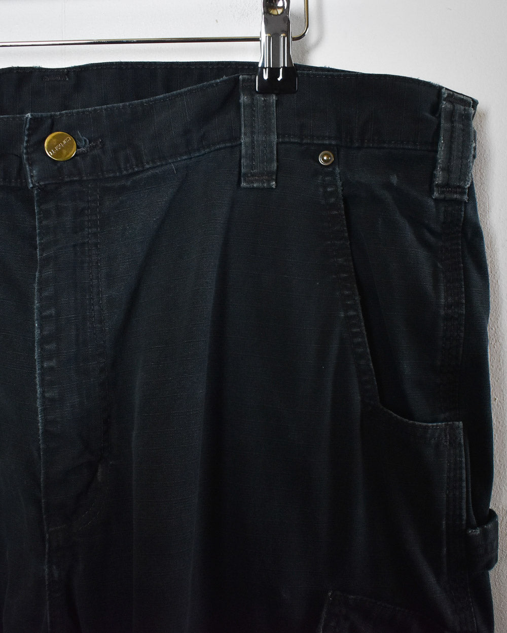 Black Carhartt Double Knee Carpenter Cargo Jeans - W38 L34