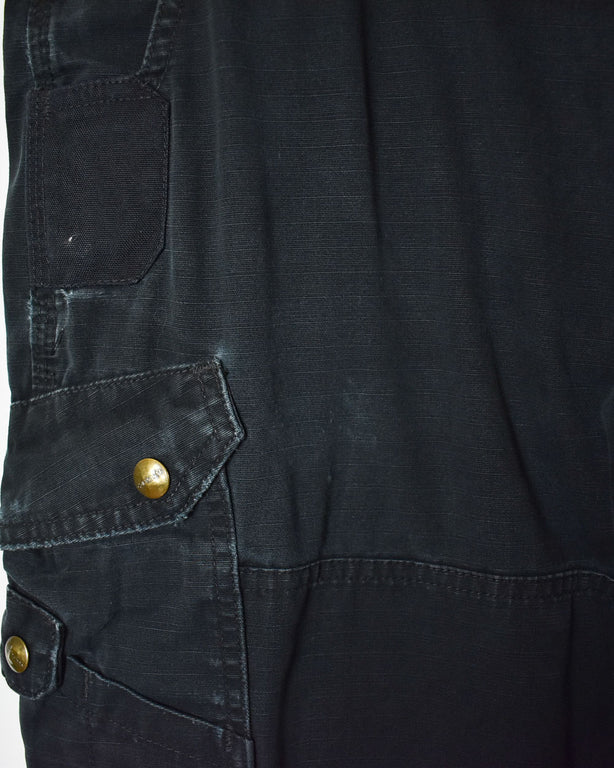 Black Carhartt Double Knee Carpenter Cargo Jeans - W38 L34