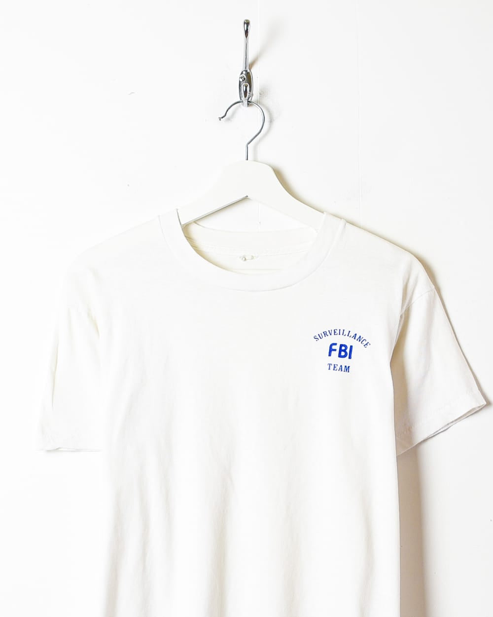 White FBI Surveillance Team Single Stitch T-Shirt - Small