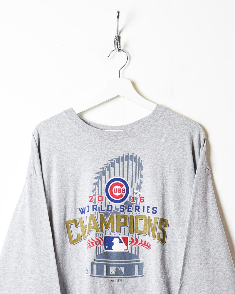 Vintage 10s+ Stone Majestic MLB Chicago Cubs World Series Champions Long  Sleeved T-Shirt - X-Large Cotton– Domno Vintage