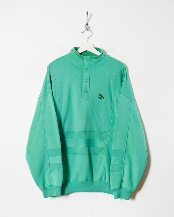 Green Puma Button Down Sweatshirt - X-Large