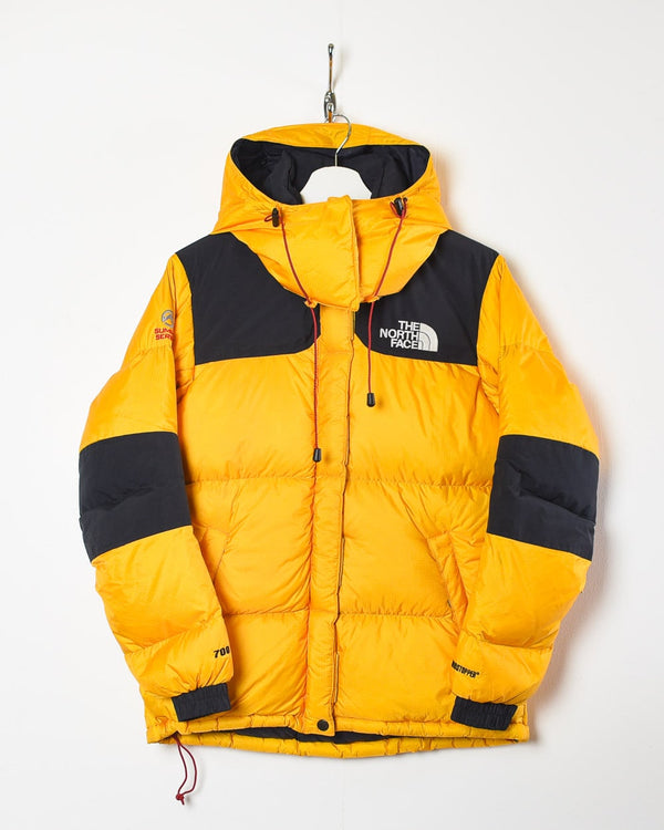 Yellow The North Face Hooded Summit Series Windstopper 700 Down Puffer Jacket - Medium Women's