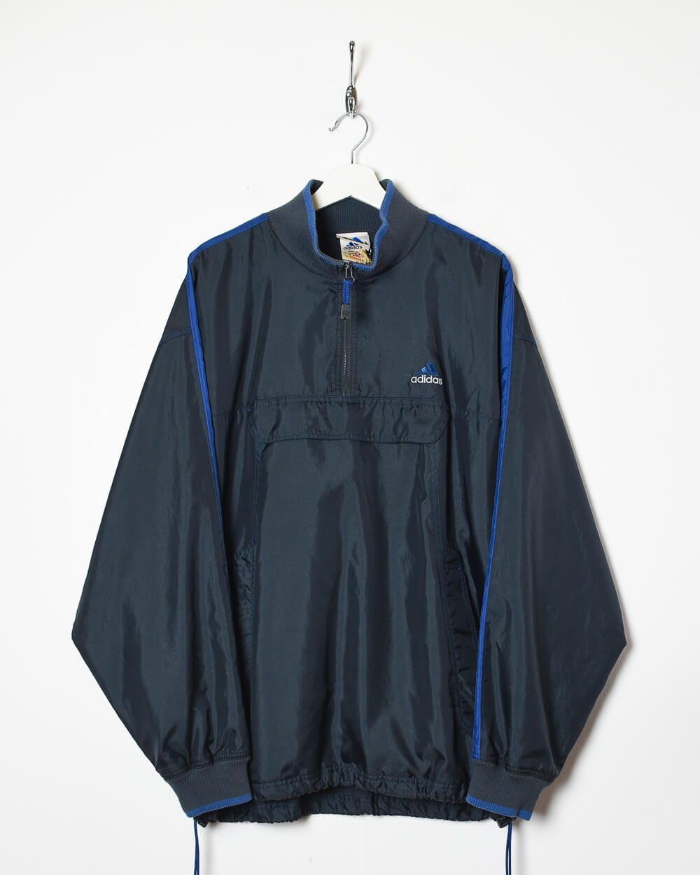 Navy Adidas 1/4 Zip Windbreaker Jacket - Large