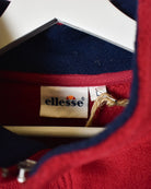 Red Ellesse 1/4 Zip Colour Block Fleece - Large