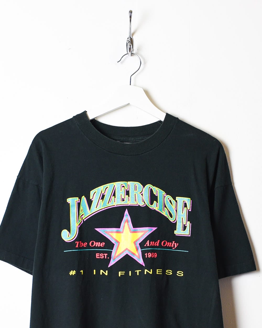 Vintage 90s Black Jazzercise Single Stitch T-Shirt - Large Cotton