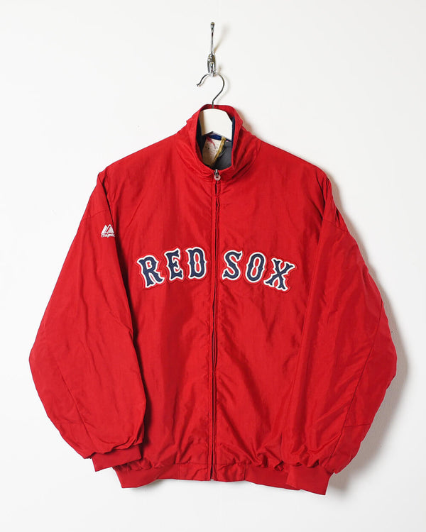Red Majestic Red Sox Women's Fleece Lined Windbreaker Jacket - Small