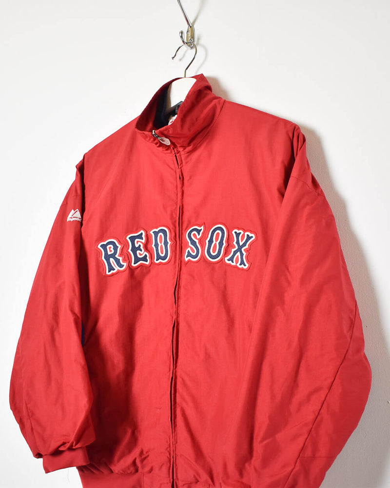 Vintage 00s Polyester Red Majestic Red Sox Women's Fleece Lined