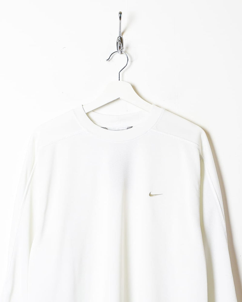 White Nike Dri-Fit Long Sleeved T-Shirt - Large