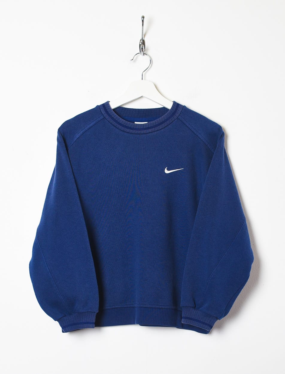 Vintage 90s Navy Nike Sweatshirt - X-Small women's Cotton– Domno
