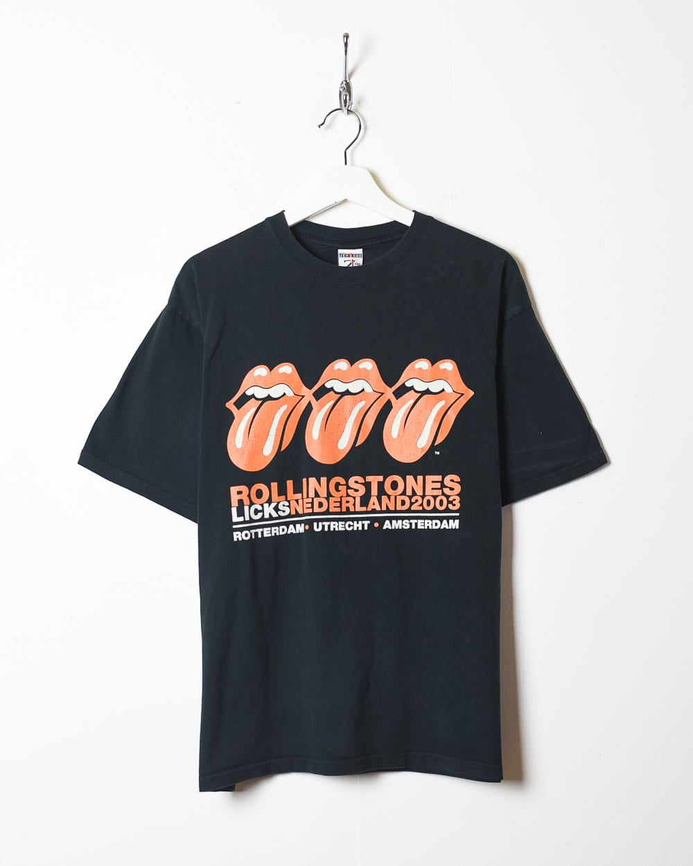 Vintage 00s Black Rolling Stones Licks Nederland 2003 T-Shirt - Large  Cotton – Domno Vintage
