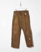 Brown Dickies Paint Splattered Carpenter Jeans - W33 L30
