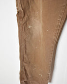 Brown Dickies Paint Splattered Carpenter Jeans - W33 L30