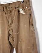 Brown Dickies Paint Splattered Carpenter Jeans - W33 L30