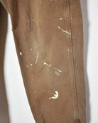 Brown Dickies Paint Splattered Carpenter Jeans - W33 L30