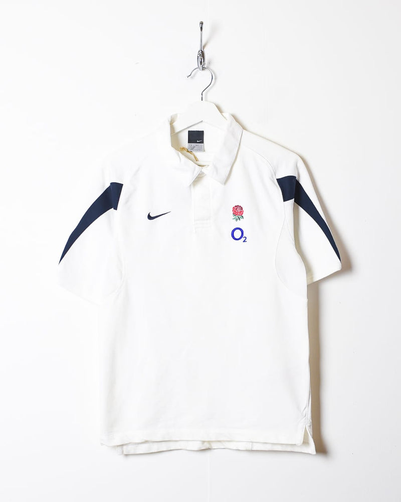 White Nike England Rugby Polo Shirt - X-Small
