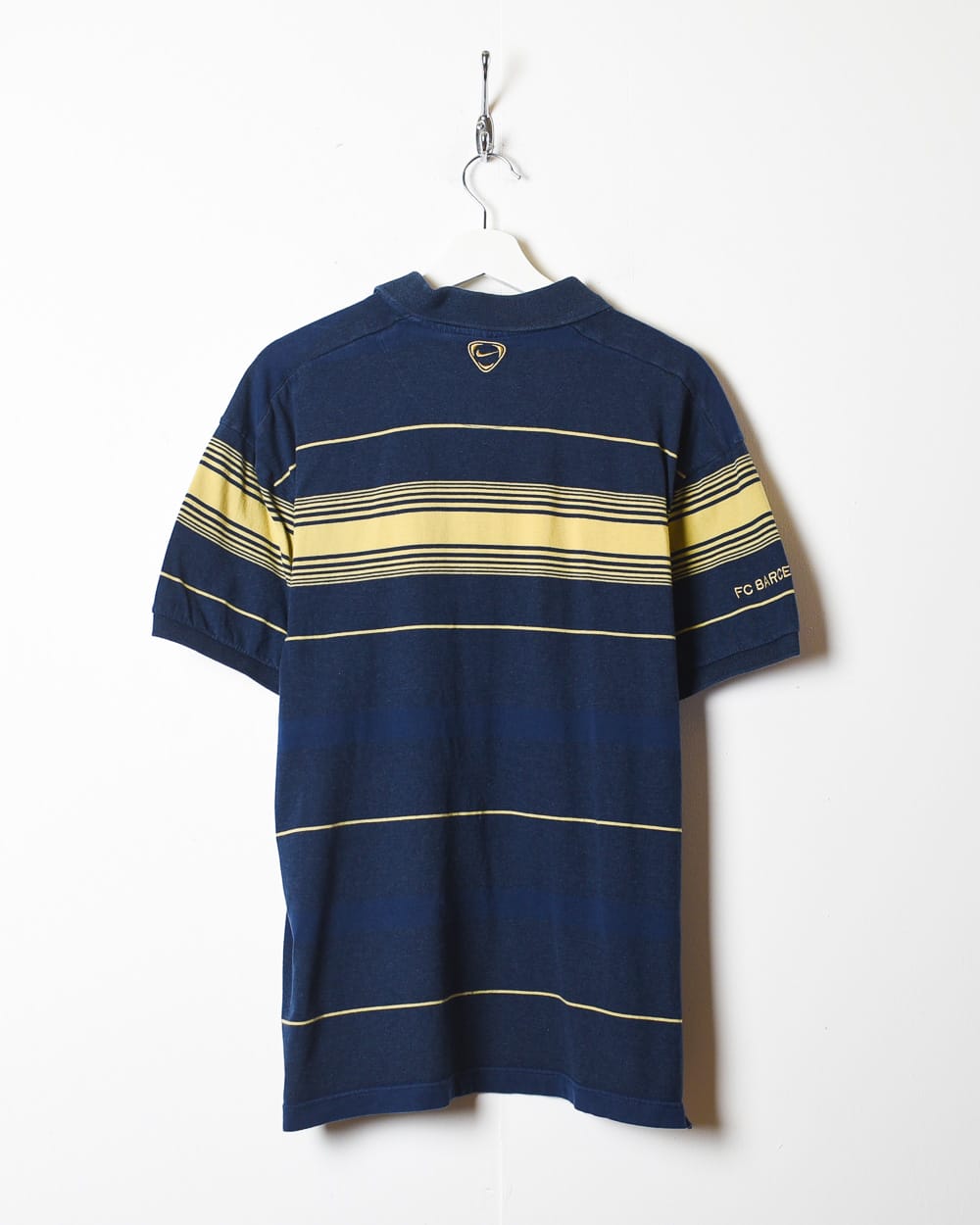 Navy Nike FC Barcelona Striped Polo Shirt - X-Large