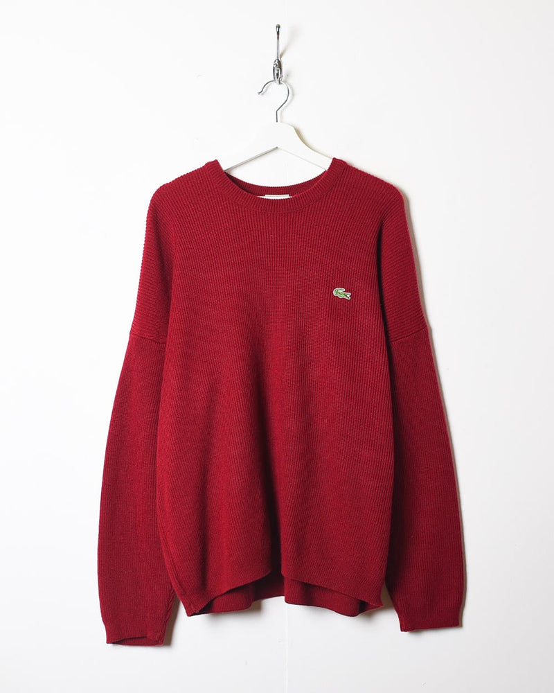 Red Chemise Lacoste Knitted Sweatshirt - Large