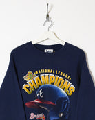 Navy Lee MLB National League Champions Altanta Braves  Sweatshirt - Medium