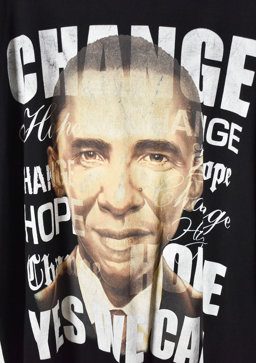 Black Ocean Bay Obama Yes We Can Change Graphic T-Shirt - XXXX-Large