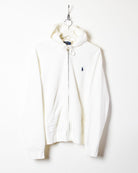 White Polo Ralph Lauren Zip-Through Hoodie - Large