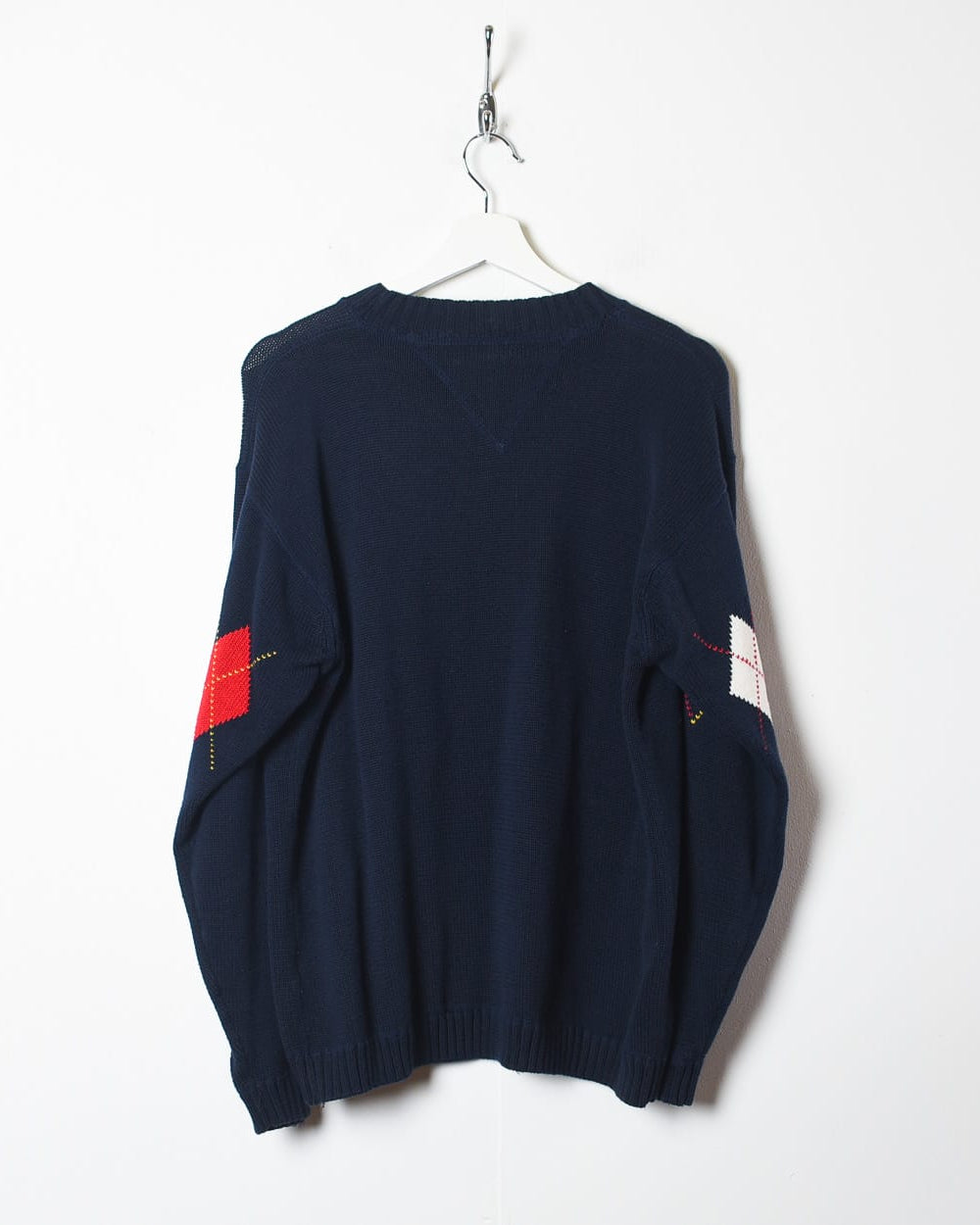 Navy Tommy Hilfiger Patterned Knitted Sweatshirt - Small