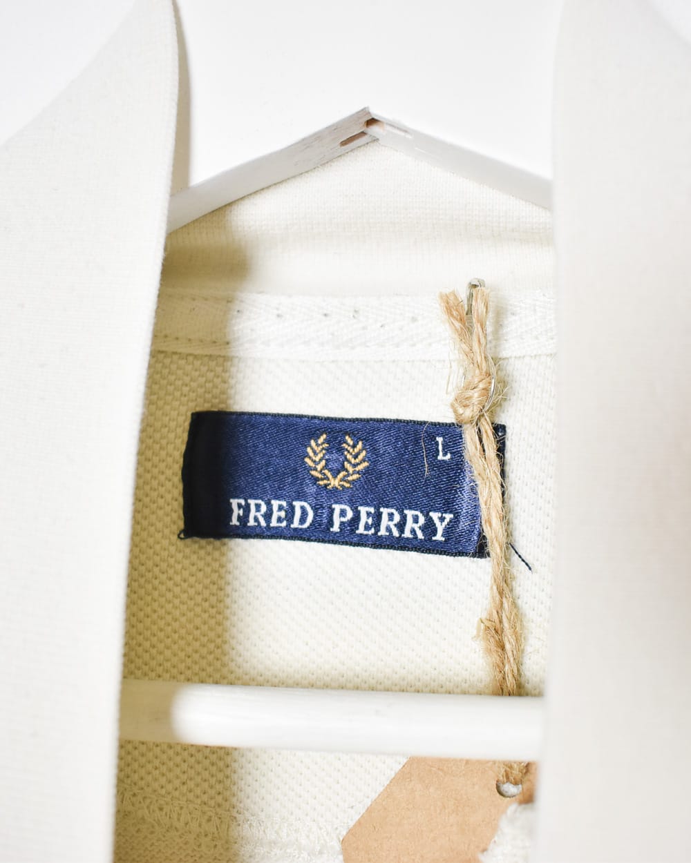 Neutral Fred Perry 1/4 Sweatshirt - Small