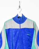 Blue Adidas 80s Velour Tracksuit Top - Large