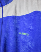 Blue Adidas 80s Velour Tracksuit Top - Large