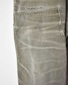 Khaki Carhartt Distressed Double Knee Carpenter Jeans - W38 L30