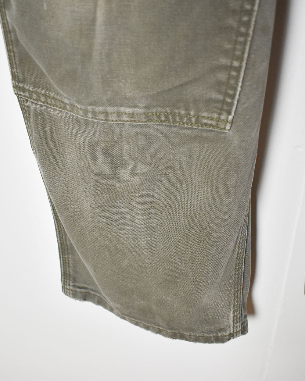 Khaki Carhartt Distressed Double Knee Carpenter Jeans - W38 L30