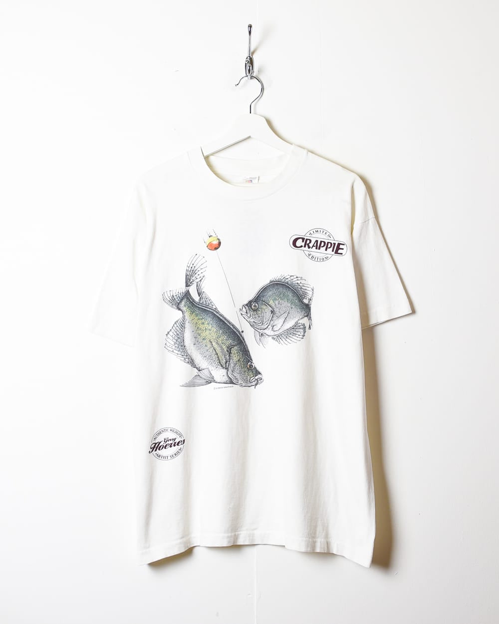 Vintage 90s White Limited Crappie Edition Fishing Single Stitch T