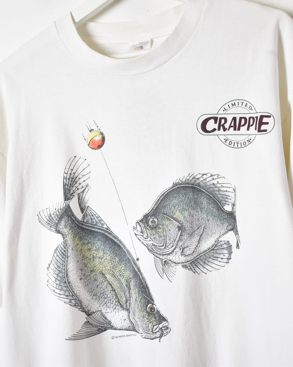 Vintage 90s White Limited Crappie Edition Fishing Single Stitch T-Shirt -  X-Large Cotton – Domno Vintage