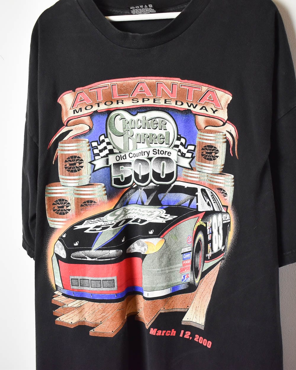 Black Nascar Atlanta Motor Speedway Cracker Barrle 500 2000 T-Shirt - XX-Large
