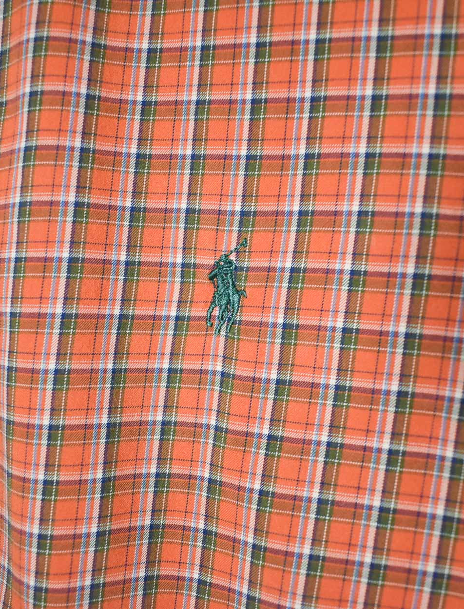 Orange Polo Ralph Lauren Checkered Shirt - X-Large