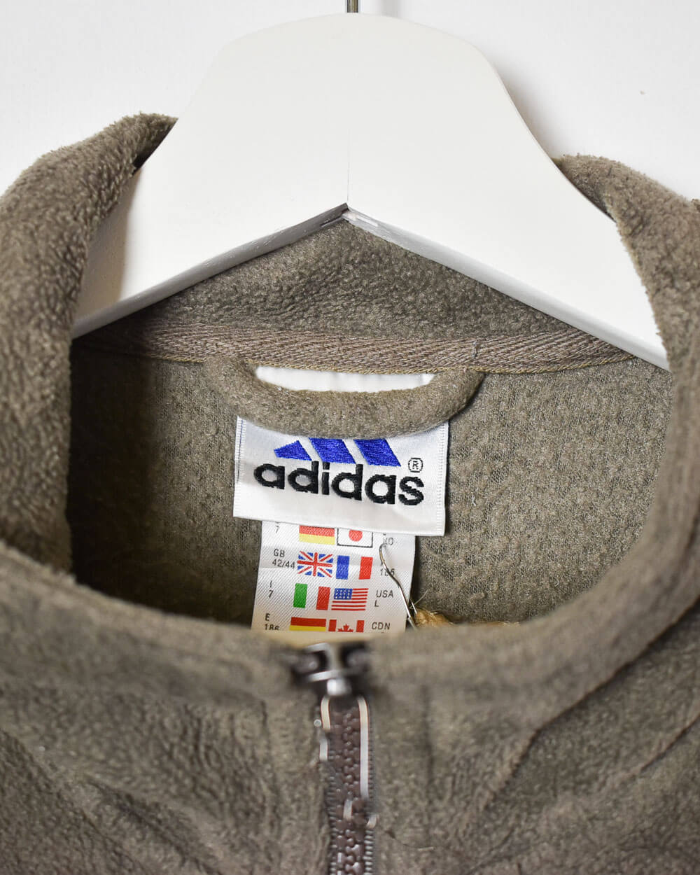 Khaki Adidas 1/4 Zip Fleece - X-Large