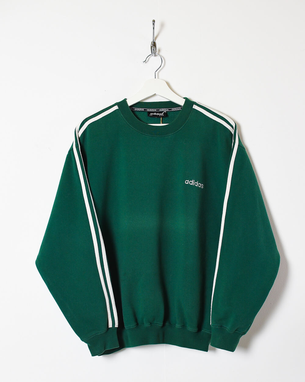 Vintage 90s Cotton Mix Plain Green Adidas Sweatshirt - Medium ...