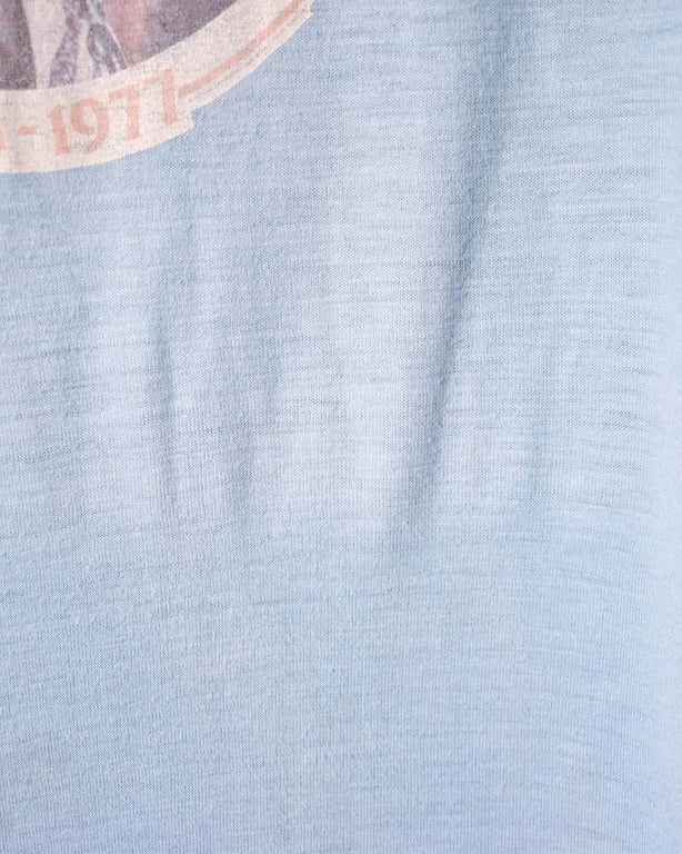 Blue Elvis The King Of Rock And Roll 70s Single Stitch T-Shirt - Medium