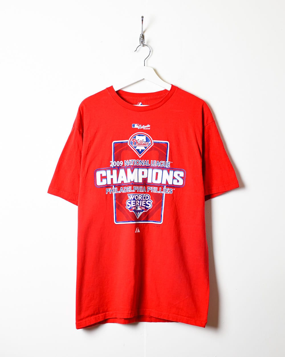 Vintage 00s Red MLB Authentics Philadelphia Phillies 2009 National League Champions T-Shirt