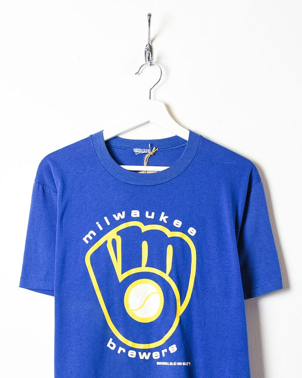 Blue MLB Milwaukee Brewers 80s Single Stitch T-Shirt - Medium