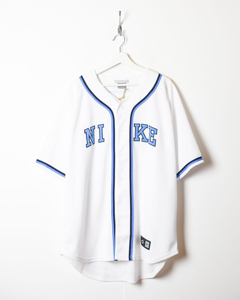 Vintage 00s White Nike Baseball Jersey - X-Large Polyester– Domno