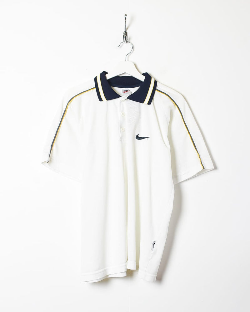 90s White Nike Polo Shirt - Medium Cotton mix– Domno Vintage