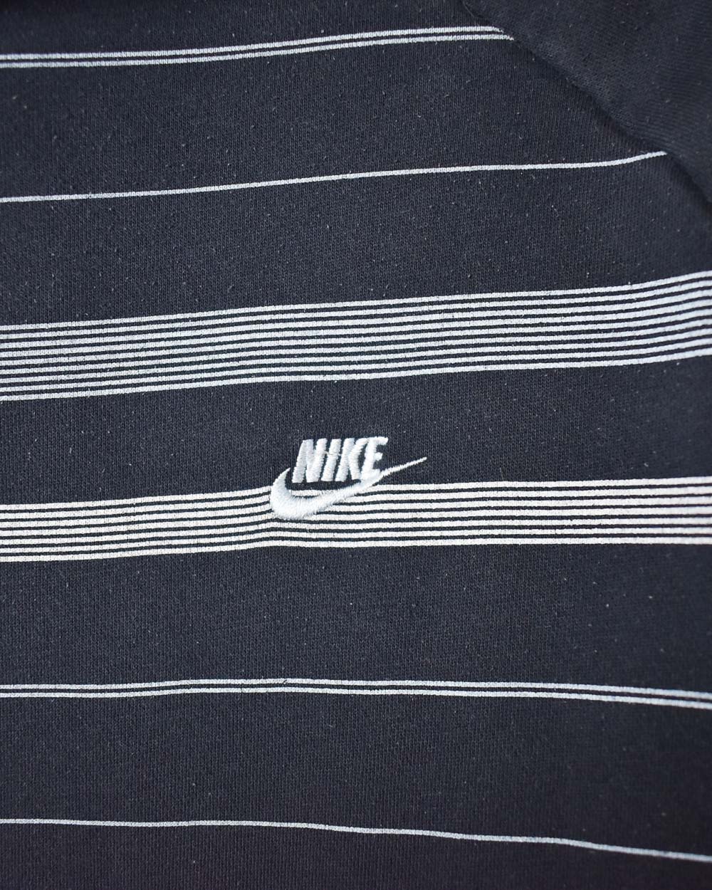 Navy Nike Striped Hoodie - Large