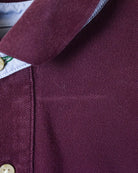 Maroon Tommy Hilfiger Long Sleeved Polo Shirt - Large