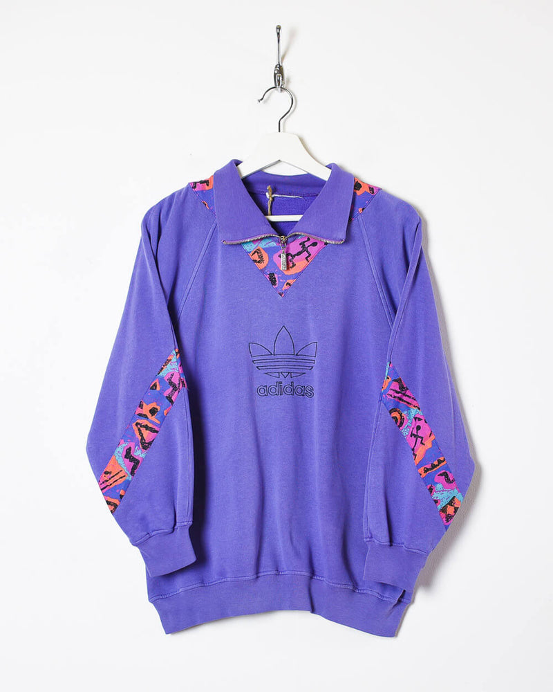 Purple Adidas 1/4 Zip Sweatshirt - Small