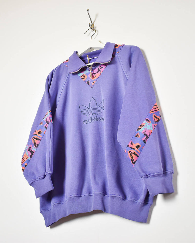 Purple Adidas 1/4 Zip Sweatshirt - Small
