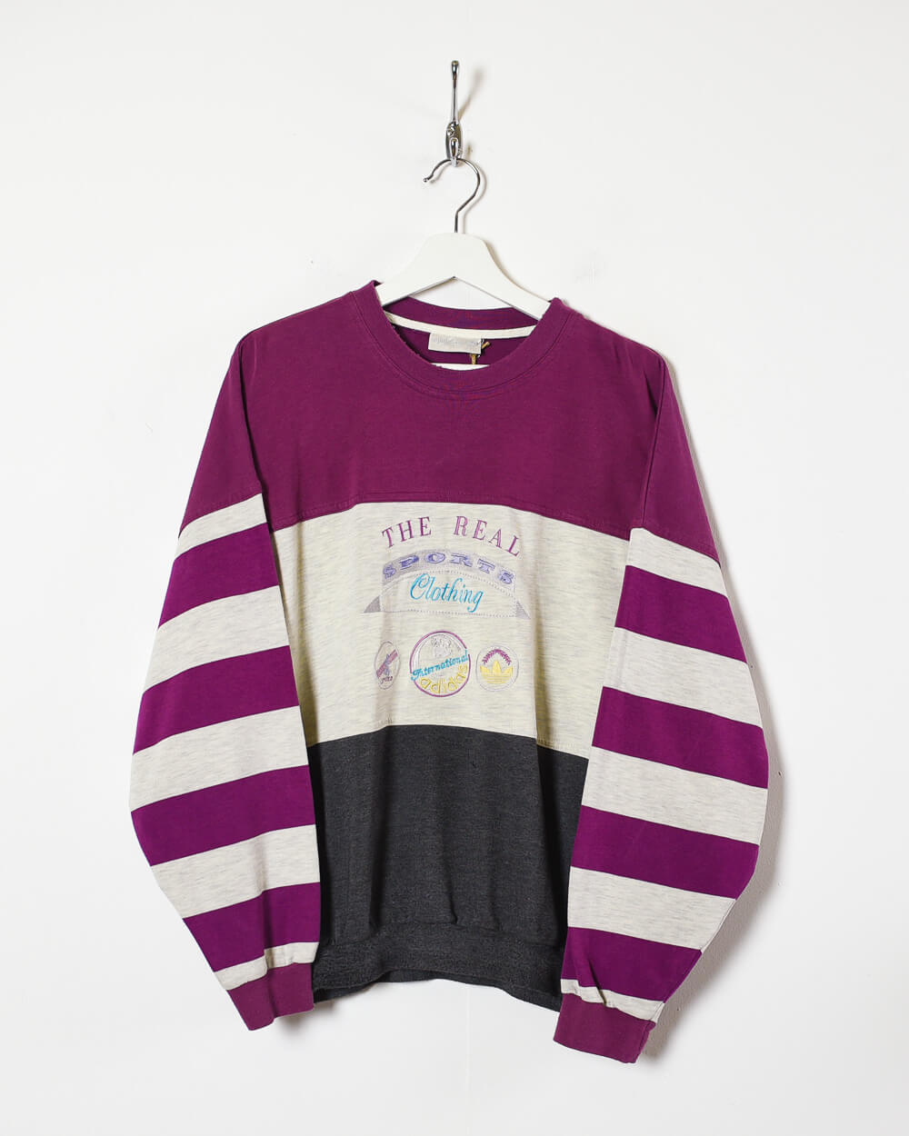 Purple Adidas The Real Sports Clothing Sweatshirt - Medium