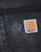 Black Carhartt Distressed Double Knee Cargo Jeans - W32 L31