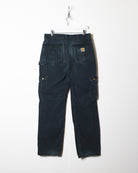 Black Carhartt Distressed Double Knee Cargo Jeans - W32 L31